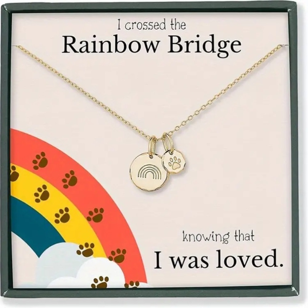 Rainbow Bridge Pet Memorial Pendant Necklace